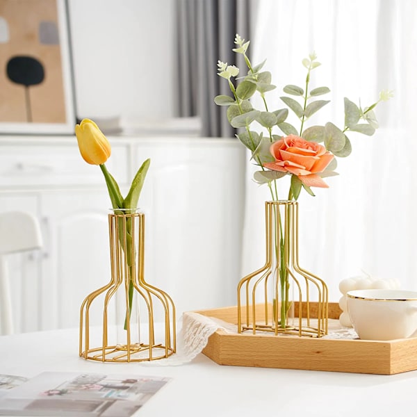 2 st guld geometrisk vas Gold Size 2