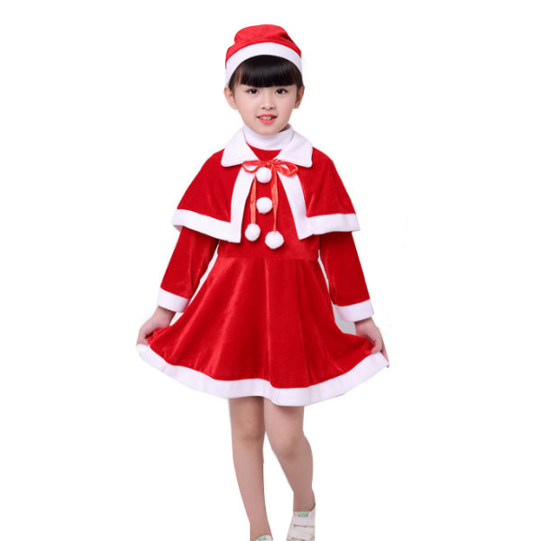 Jultomtekostym för barn girl red 130cm