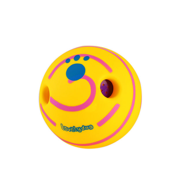 Wobble Wag Giggle Ball Dog Play Training Pet Toy Pink 10cm