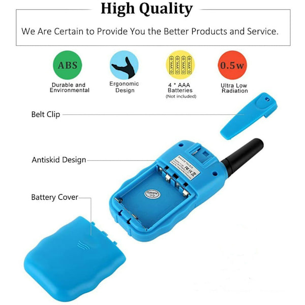 3 km lång räckvidd Walky Talky för barn Blue