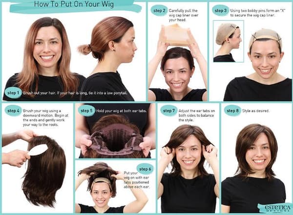 Peruk Med Bangs Och Gradientlockar STYLE 2