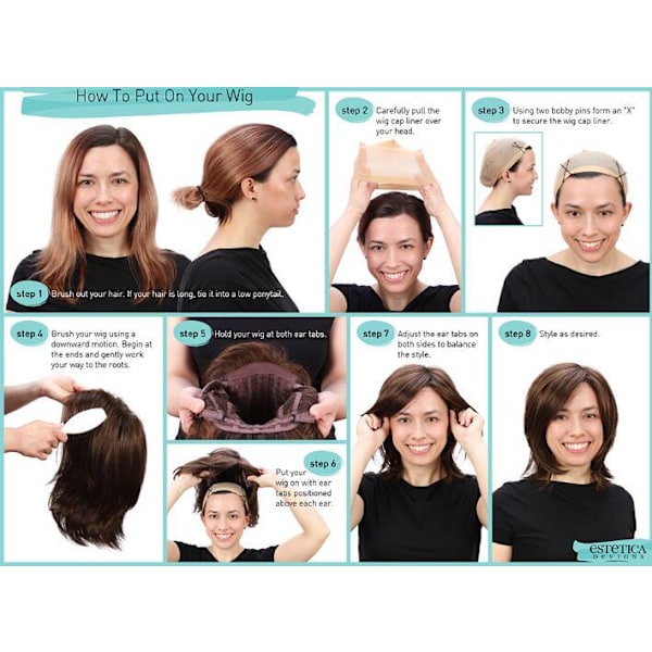 Peruk Med Bangs Och Gradientlockar STYLE 3