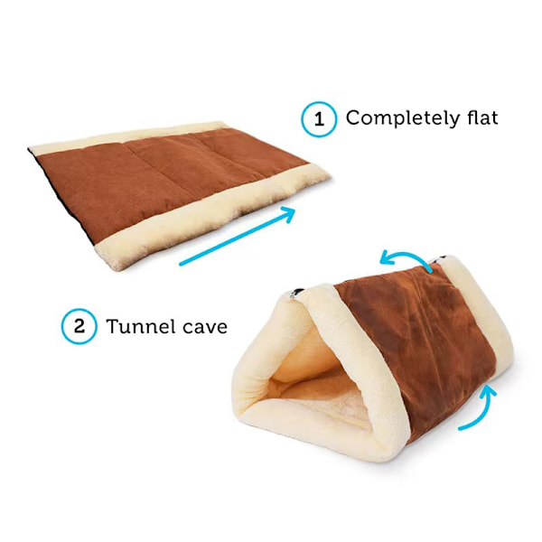 2-i-1 Kattbädd Fleece Tunnel Rör Grott 83*52CM