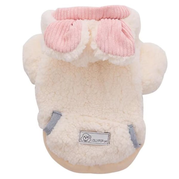 Kattkläder Höst och Vinter Hundkläder Söt Varma Pink White XL
