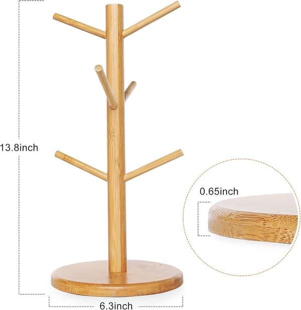 Kahvikupin pidikepuu 6 koukulla, pöytälevyyn 16*36CM