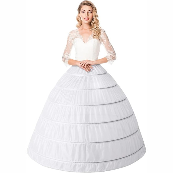 Petticoat for kvinner - Mermaid Petticoat, Fiskestjert Underskjørt, Gulvlang Trompet Crinoline C