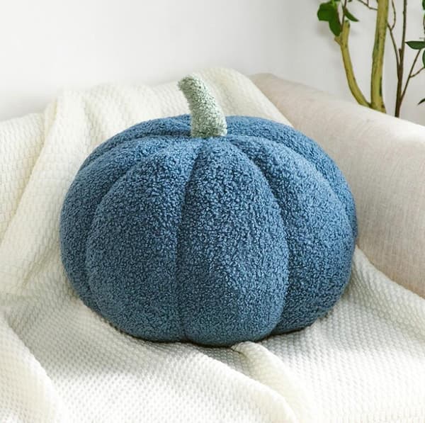 3D Pumpa Kudde Fylld med Bomull Heminredning Blue 28CM