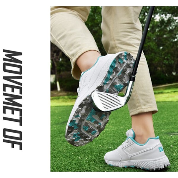 Dame Golf Sko Spikeless Vanntett Golf Sport Sneakers White Grey 41