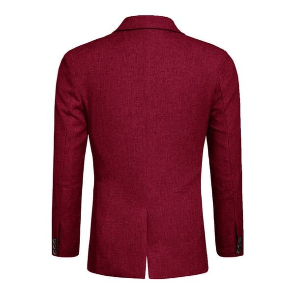 Slim fit business casual kavajer för män, enknäppt lättviktskostymjacka Red M