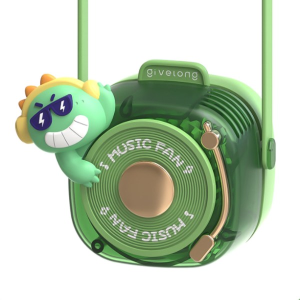 Lat man bärbar tecknad hängande fläkt grass green