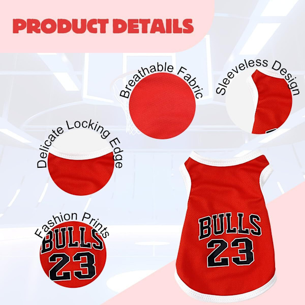 Hundkläder Basket Mesh Andningsbar T-shirt red M