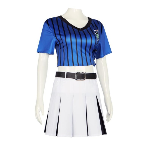 Jenter Blå Kjole Cheerleader Cosplay Klær 3XL