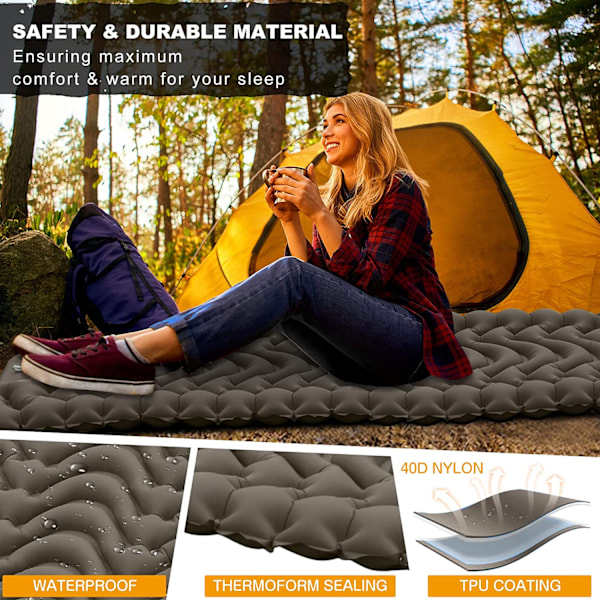 Sovsäckspåse Ultralätt Uppblåsbar Sovsäckspåse för Camping LT-04 Treasure Blue