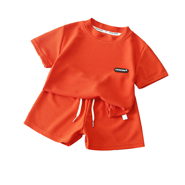 Sommarset för pojkar, kortärmad t-shirt med bokstavstryck och shorts red 110