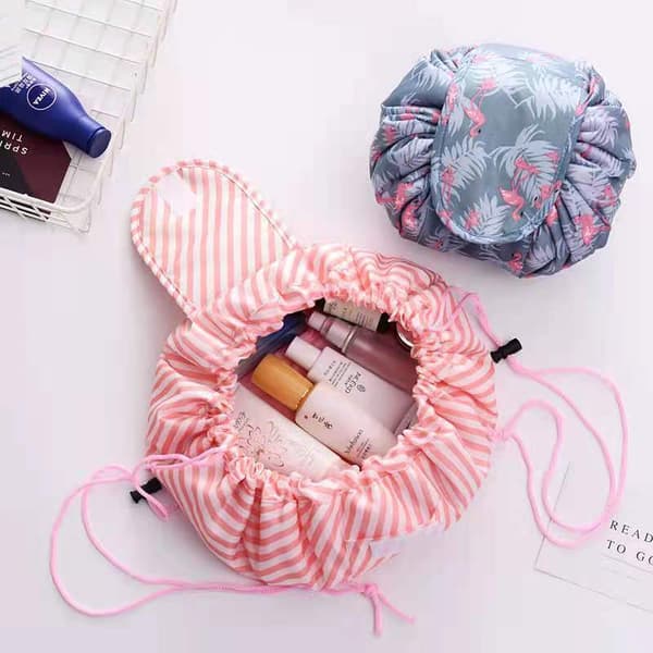 Lazy Drawstring Stor Lomme Kosmetikkveske For Reiser Sky Blue