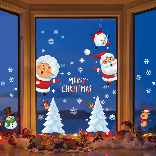 119ST Christmas Snowflake Window Clings Stickers för glas 6pcs