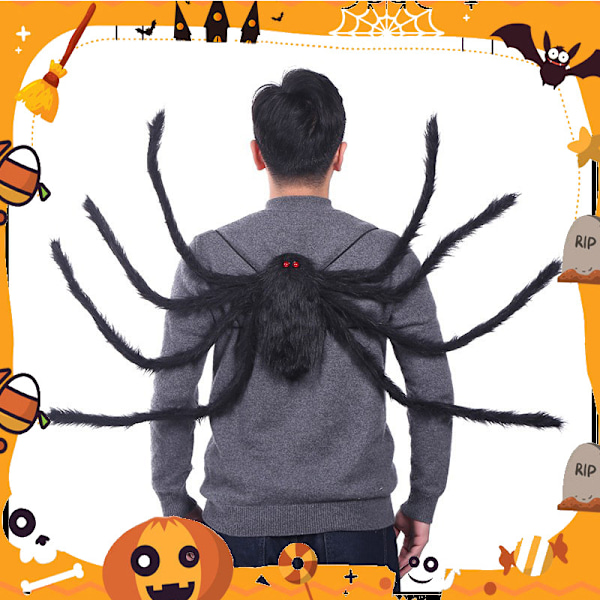 Halloween-jättimäinen hämähäkkireppu -koristeet Black L