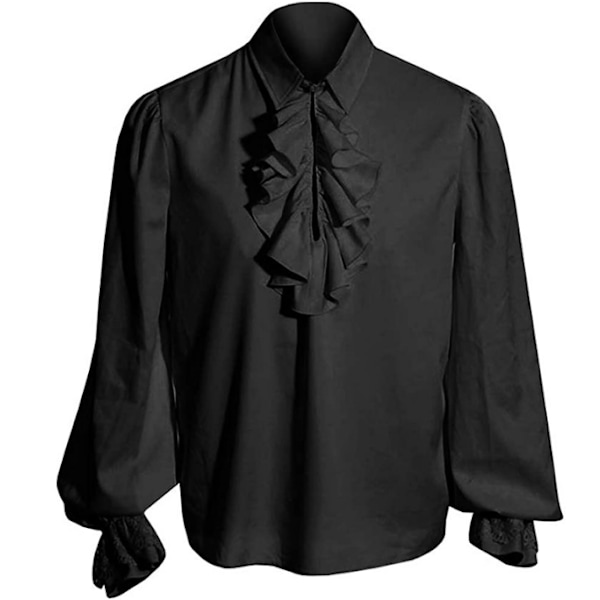 Piratskjorta för män Vampyr Halloween kostym black M
