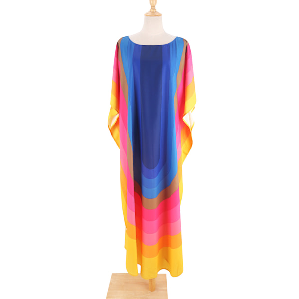 Kvindes Regnbue Plus Size Strand Skjortekjole Blue