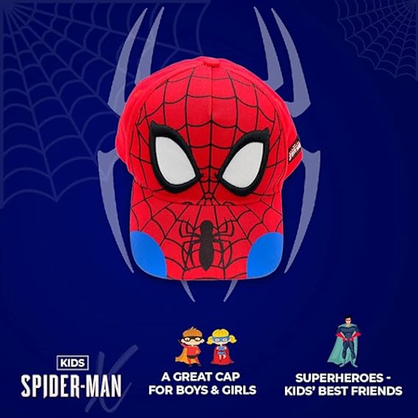 Spiderman Baseballcaps for Gutter med Justerbar Stropp Red 2