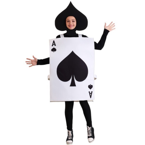 Ess of Spade Card Kostym Halloween Cosplay, 2 delar