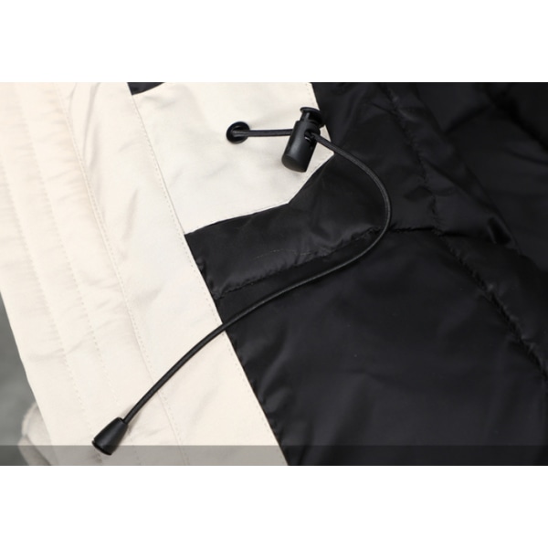 Mænds Tyk Vinterjakke, Varmt Parker Hættejakke White 4XL