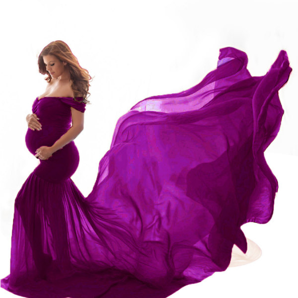 Gravidklänning för fotografering Gravidklänningar dark purple