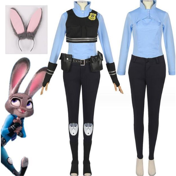 Kvinnors Officer Bunny Cos-Kostym Med Gratis Tillbehör XL
