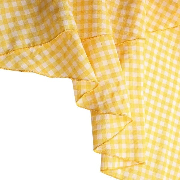 Dam Casual Rutig Sjöjungfru Maxi Kjol Yellow 4XL