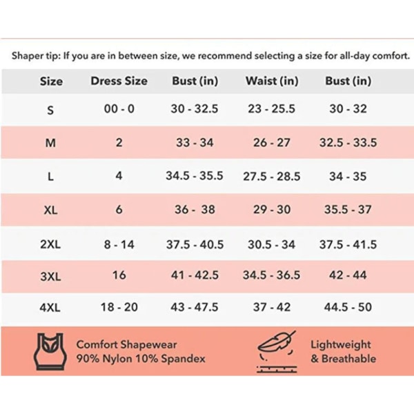 Camisole för kvinnor, magkontroll Shapewear Skin M