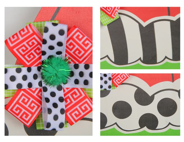 Julepynt til inngangsdøren - Grinch Polka dot