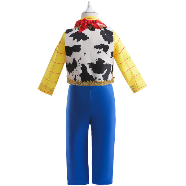 Guttekostyme i lappeteppe, Denim Cowboy Cosplay-sett 110cm