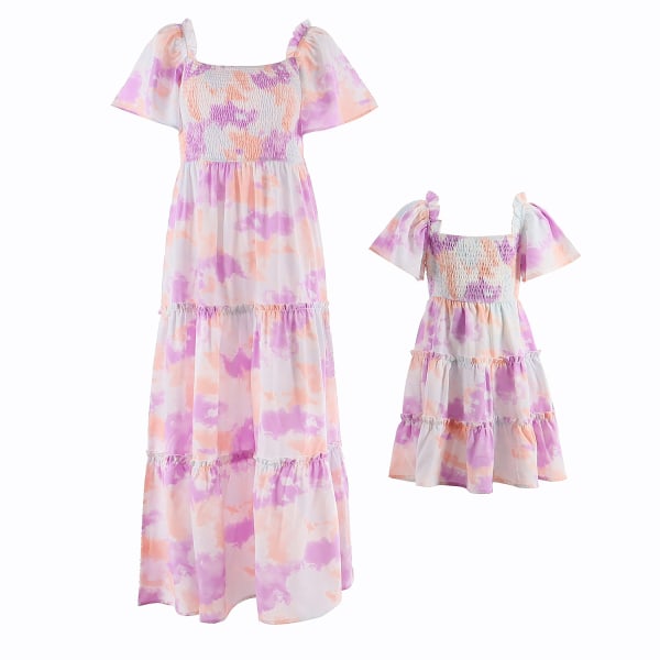 Matchande klänningar för mamma och jag Purple Mom-L