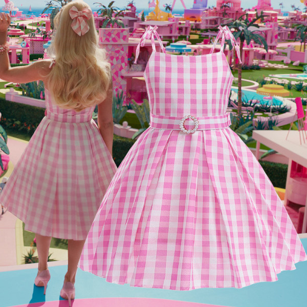 Äkta Barbie Vintage Doll Dress Halloween kostym för flickor 100cm