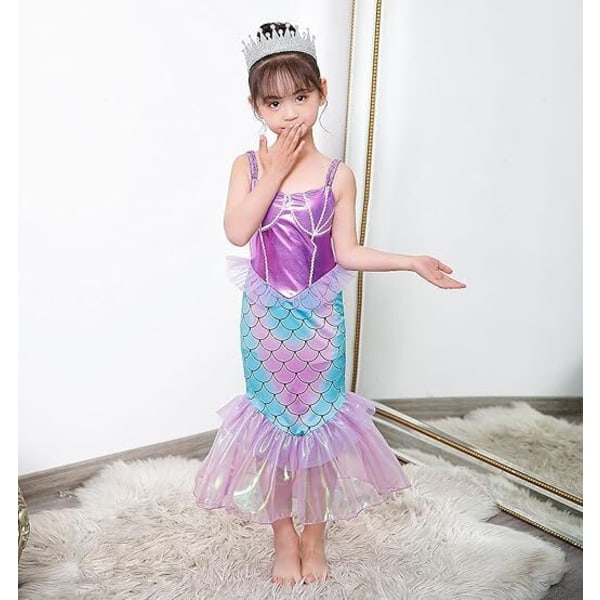 Pige Mermaid Kostume Prinsesse Cosplay Klæd Ud 140cm