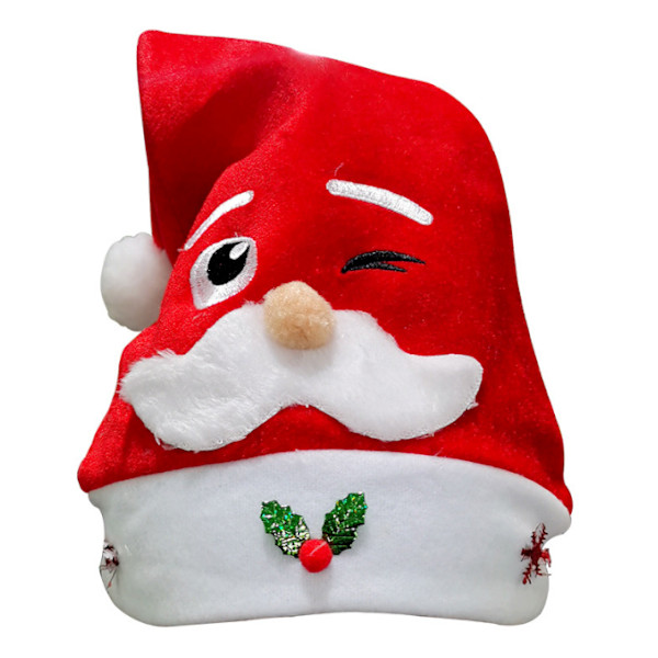 Röd julhatt för julfest för vuxna style3