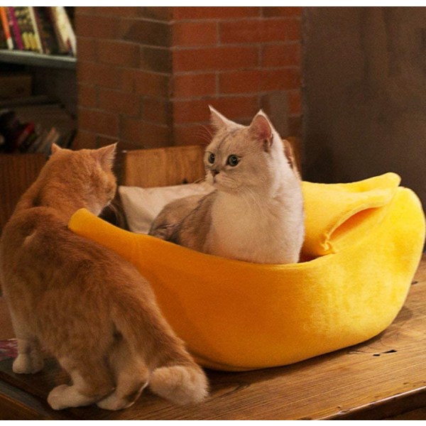 Söt Banana Pet Bed House yellow S