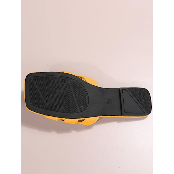 Monika Flat H-Band Slide Sandal för kvinnor Yellow 41