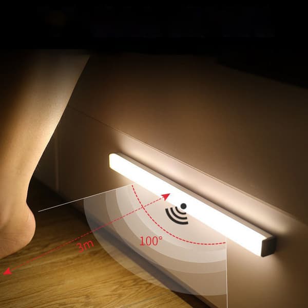 Skaplys, trådløs underskapsbelysning, LED oppladbar bevegelsessensorlampe white