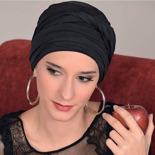 Stretch Jersey Turban Hodeplagg, Urban Hårbånd Black