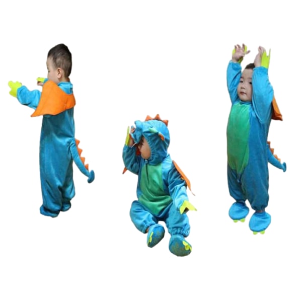 Baby Halloween Cosplay Tegneserieklær Dyrejakke Pels Body Dinosaur 90cm