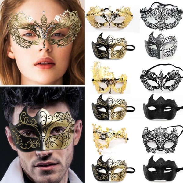 Mardi Gras maskeradmasker för par Style3