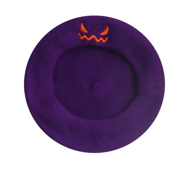 Halloween pumpa basker Söt kvinnor Cap varm hatt purple