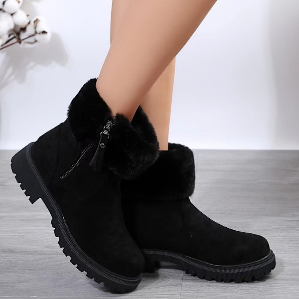Vinter Non Slip Tykke Plys Damestøvler Black 41