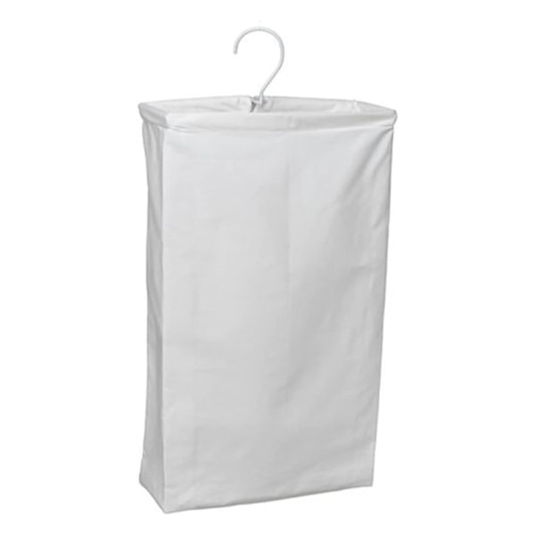 Dörrhängande tvättpåse, tvättbar canvasväska med öglahandtag white