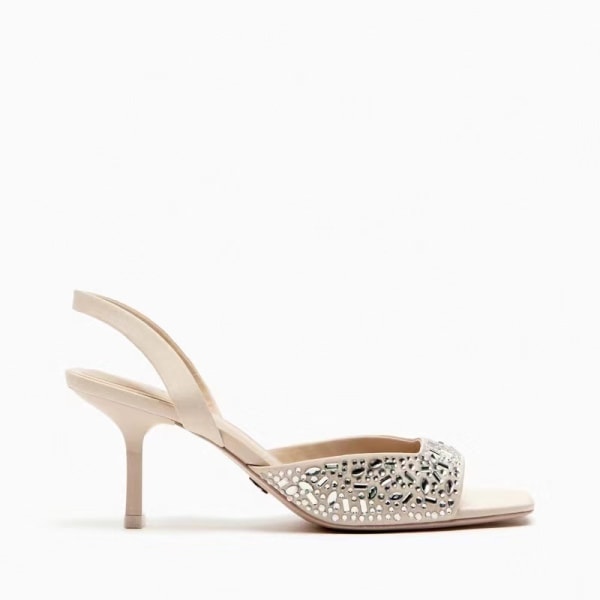 Strappy Sandaler med Rhinestone Heels Sandaler 37