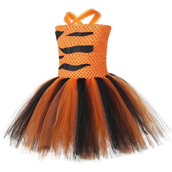 Halloween Djurdräkter för Flickor Giraff Tiger med Hårband Klä Upp Kläder M