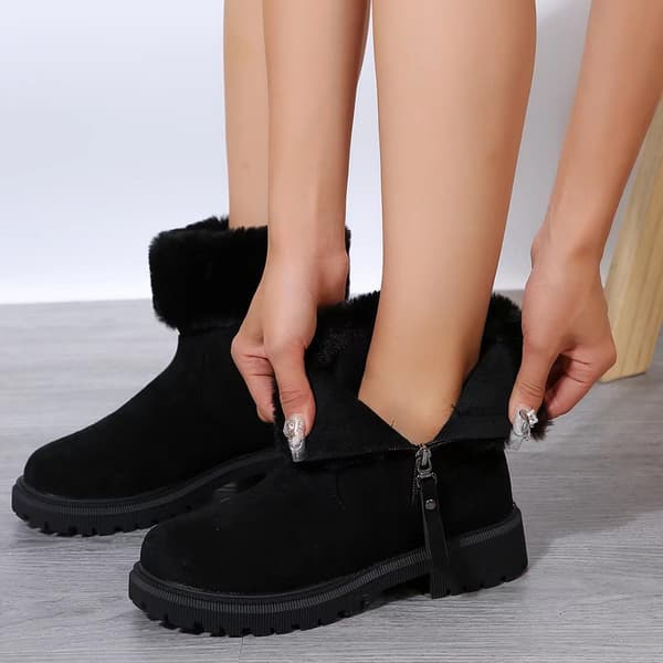 Vinter Non Slip Tjocka Plåster Snö Damskor Black 40
