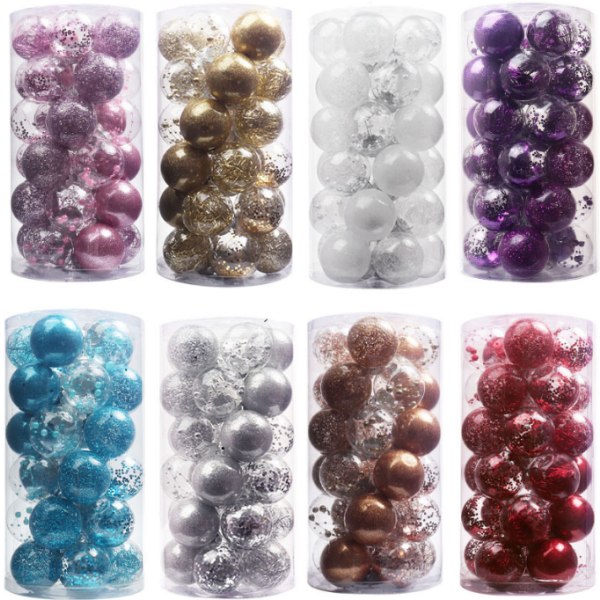 30 st Klara julkulsprydnader purple