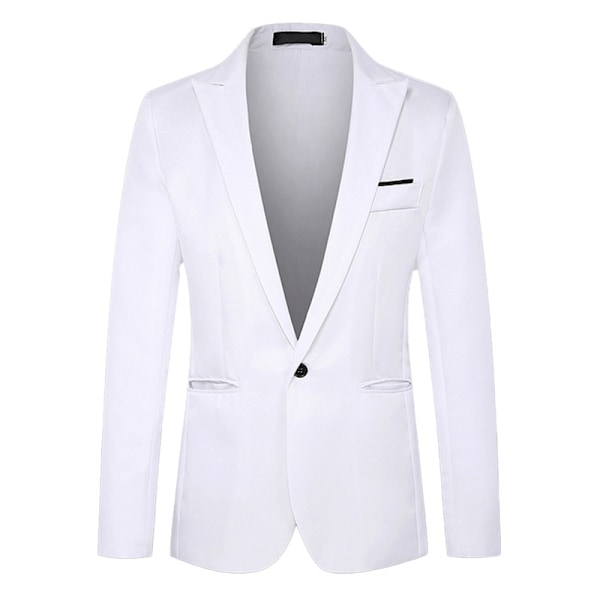 Herr Blazer Slim Fit Business Casual Kostymjacka White M